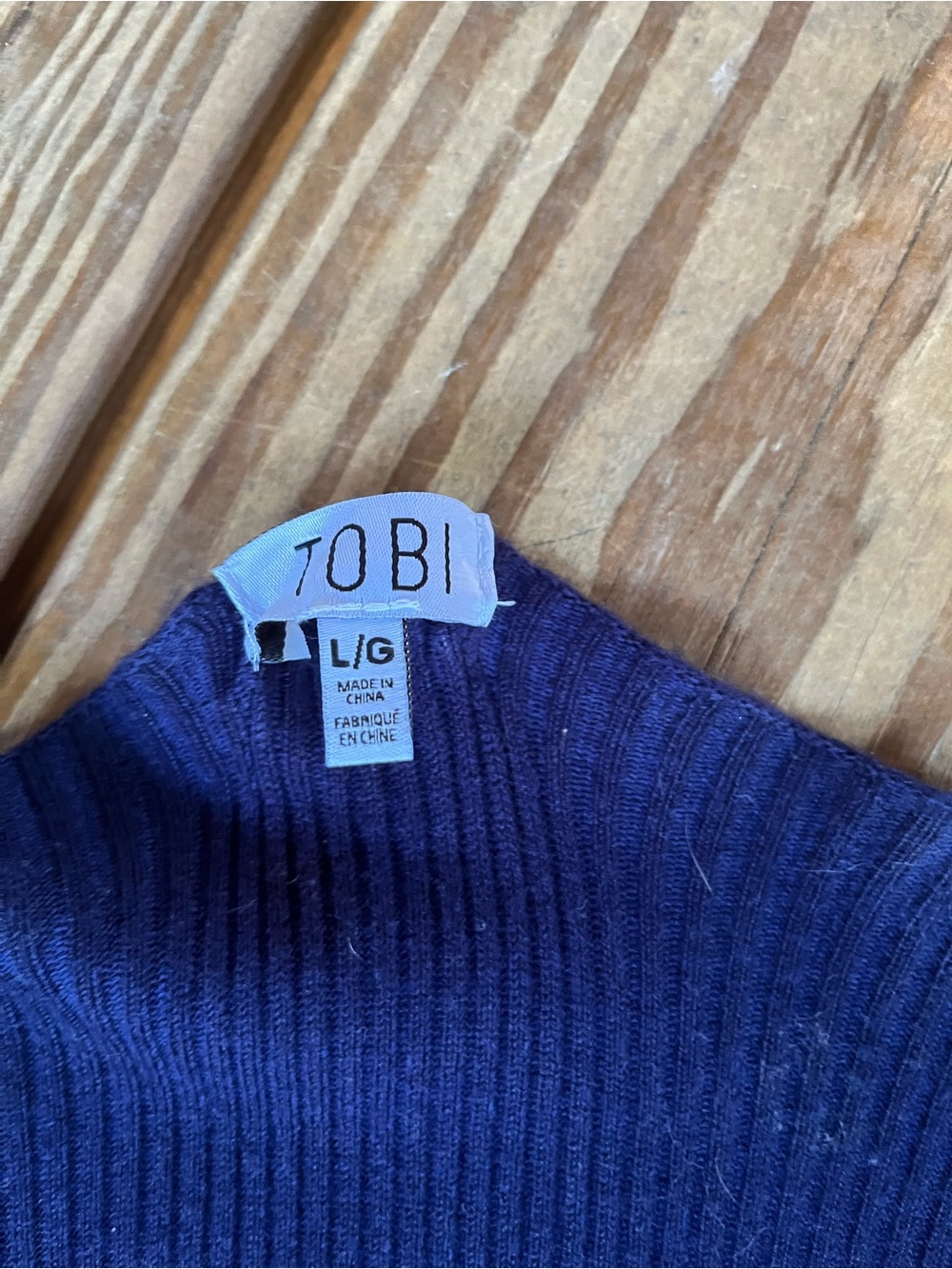 Tobi Navy Ribbed Mini Sweater Dress - Picture 3 of 4